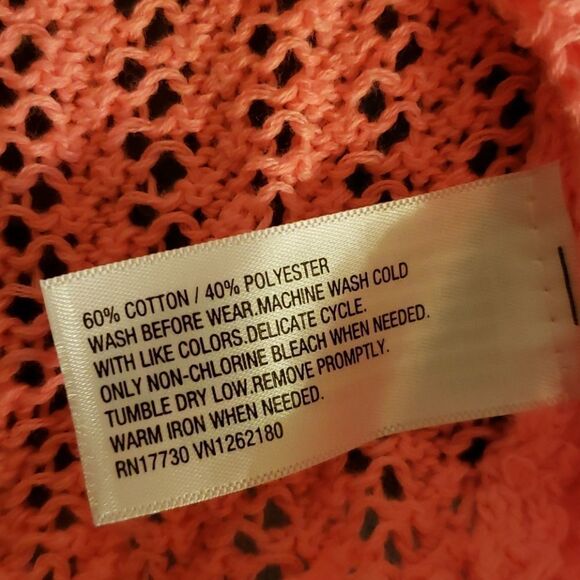 NWT Bright Coral Cherokee Loose Knit Shrug Sweater - Picture 4 of 4